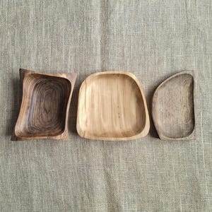 Wooden Bowls, Trinket Dish, Handmade Pear and Olive Wood Bowl image 1