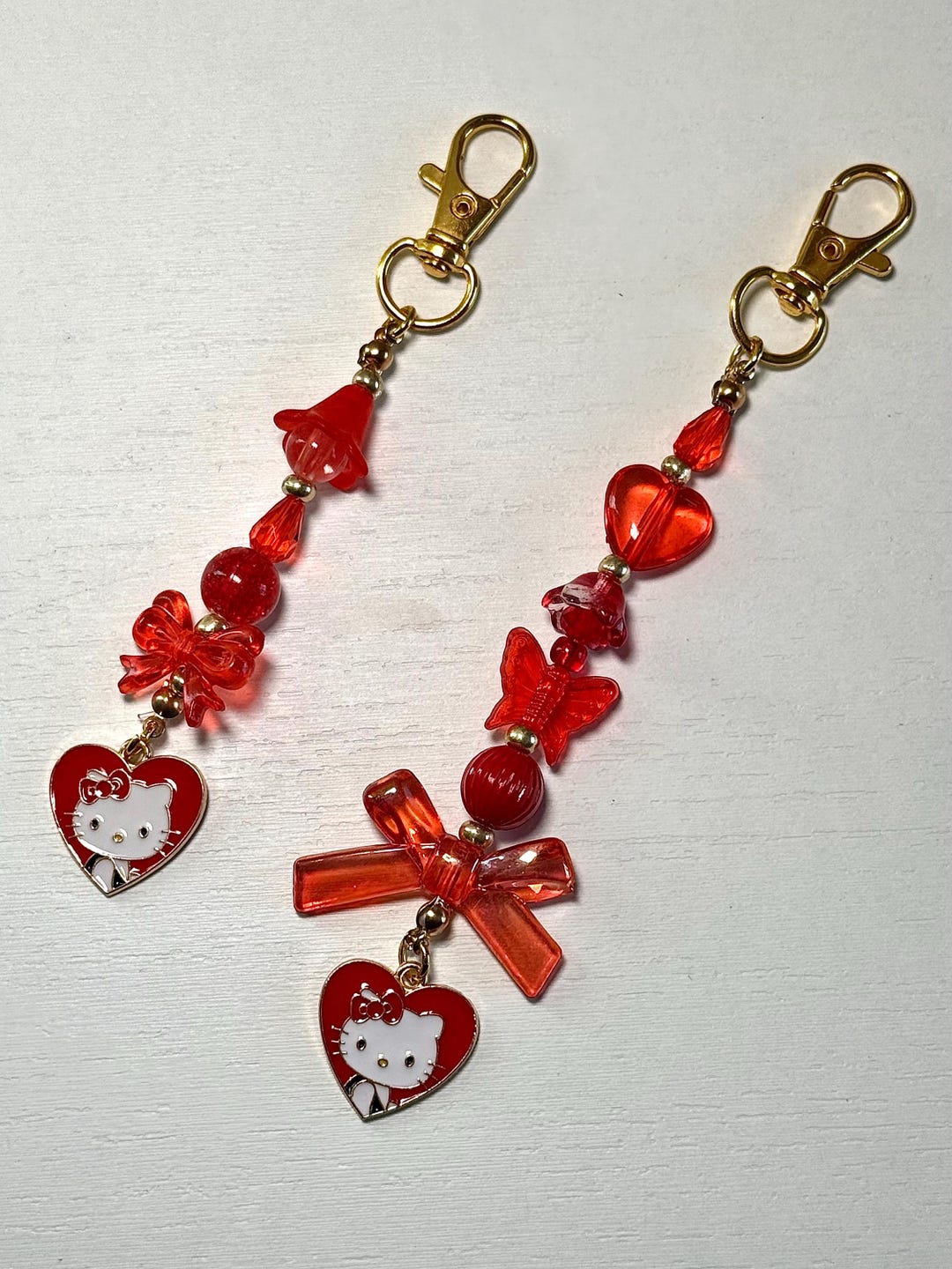 Red Hello Kitty Heart Keychain - Etsy