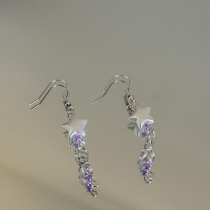 Boucles d'oreilles perle violette