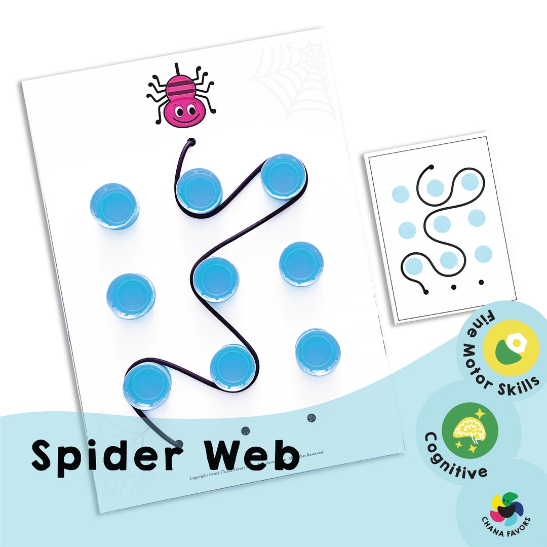 Spider  With Blue Dots Printable PDF Enhance Pincer Grasp Preschool