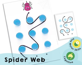 Spider Web Fine Motor Skills Activity: Preschool Pencil Grip (Printable PDF)