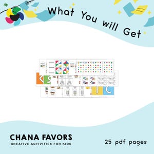 Peut inclure: Un ensemble de 25 pages PDF imprimables avec des activit&eacute;s cr&eacute;atives pour les enfants. Les pages pr&eacute;sentent des illustrations color&eacute;es et des activit&eacute;s telles que l'appariement, le tri et le comptage.