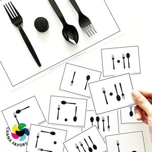 Place Objects Printable brain game to practice thinking step-by-step, guess the size and shape of objects, pick and place objects in place image 4