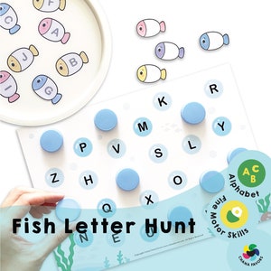 Fish English Letter Hunt Engaging Printable for Kids, Boost Letter Recognition and Fine Motor Skills, Perfect for Parents and Teachers