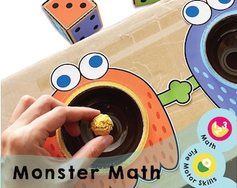 Monster Math Madness - Fun Math Game Printable for Kids! Develops Motor Skills & Math Understanding! Perfect for Homeschooling and Teachers