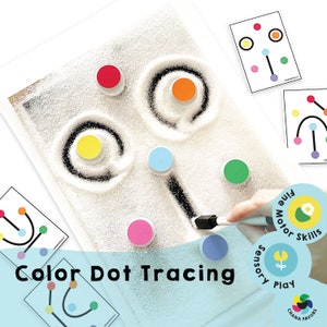 Color Dot Tracing Printable - Sensory Tray Game - Multi-Sensory Fine Motor and Creativity Kit