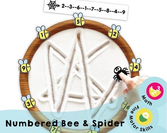 Numbered Bee and Spider Printable - Educational Sensory Game for Kids! Develop Fine Motor & Number Skills - Hours of Educational Fun!