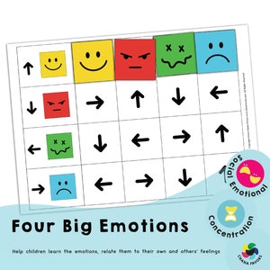 Four Big Emotions - Printable PDF - Download Only - Homeschool resources | Learn the emotions, relate them to their own and others&#39; feelings