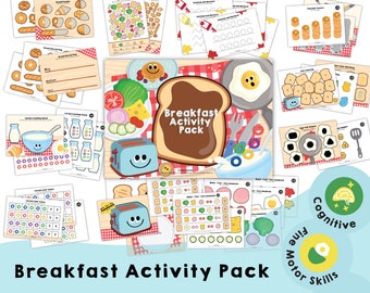Breakfast Activity Pack: Math, Shapes & Colors (Printable PDF)