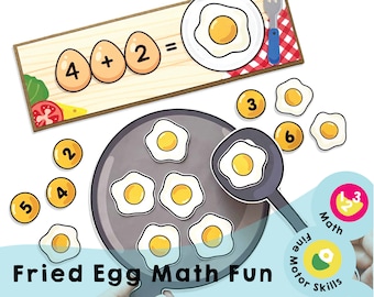 Fried Egg Math Fun - Printable PDF - Download Only - Addition/Subtraction Activity for Kids  Enhances Fine Motor Skills & Number Development