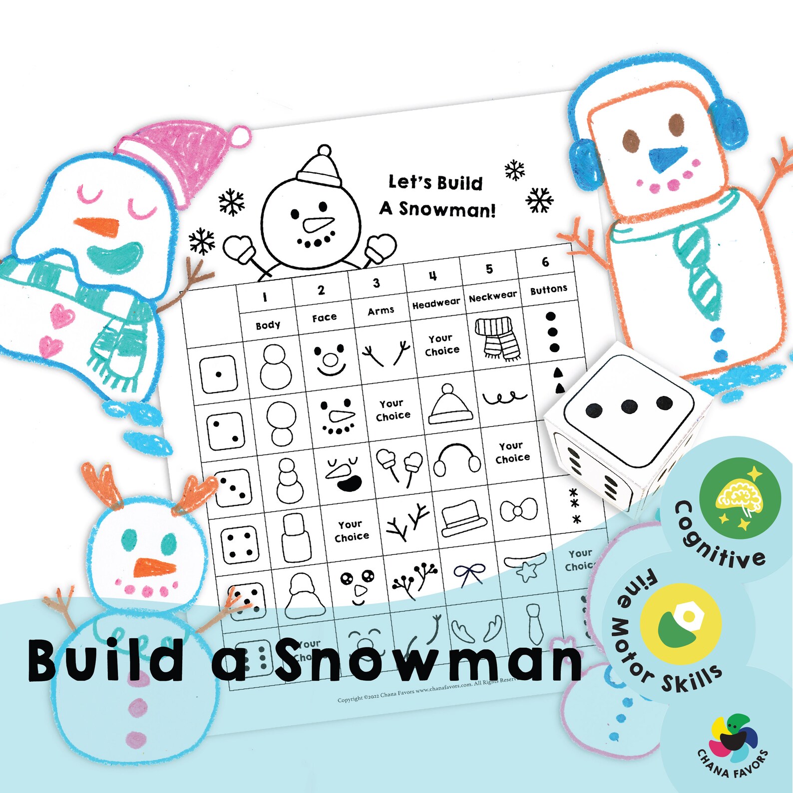 Build a Snowman Printable Family Games to Help Kids Become - Etsy