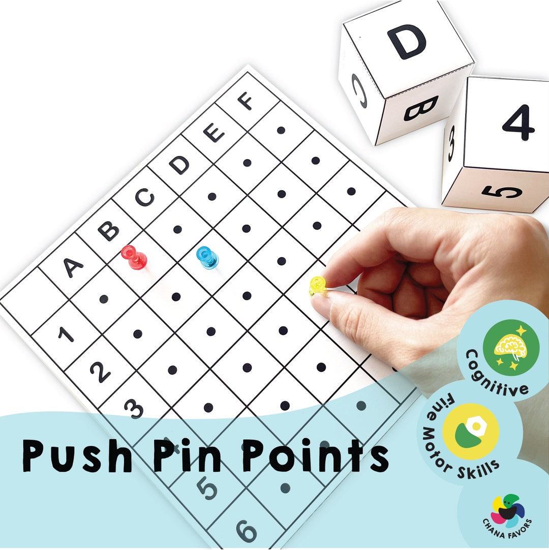 Push Pin Points Printable PDF Family Games to Help Kids Understand Rows ...