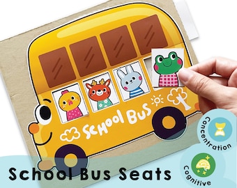 School Bus Seats - Memory Game Printable: Test and Boost Your Child's Working Memory for All Ages