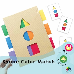 Abbinamento di forme e colori stampabile: attività di apprendimento per bambini (download PDF)
