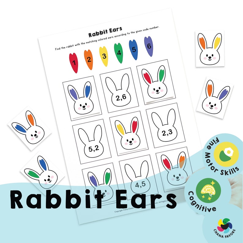 Rabbit Ears - Printable PDF - Download Only - Brain Game | Encourages ...