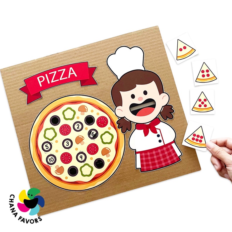 Pizza Counting Printable Pre-Math Activity Fine Motor and Number Recognition Skills through Creative Play for Kids image 5