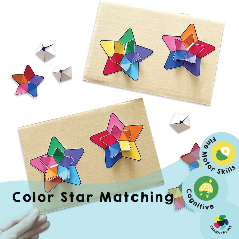 Color Star Matching Game: Printable PDF for Cognitive Skills (digital ...
