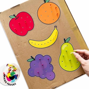 Pick and Match Fruit Fun Printable Develop Fine Motor Skills & Color Recognition Educational Game for Kids zdjęcie 6
