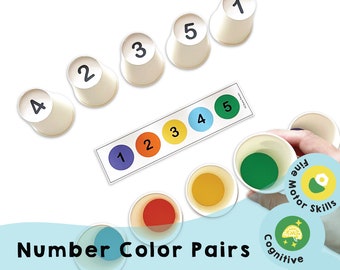 Number Color Pairs Printable: Boost Hand-Eye Coordination and Color Recognition Skills. Perfect for kids, students, and even the elderly.