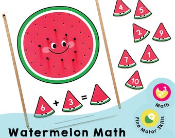 Watermelon Math: recursos imprimibles de educación en el hogar para ayudar a su hijo a visualizar números y facilitar la suma y la resta