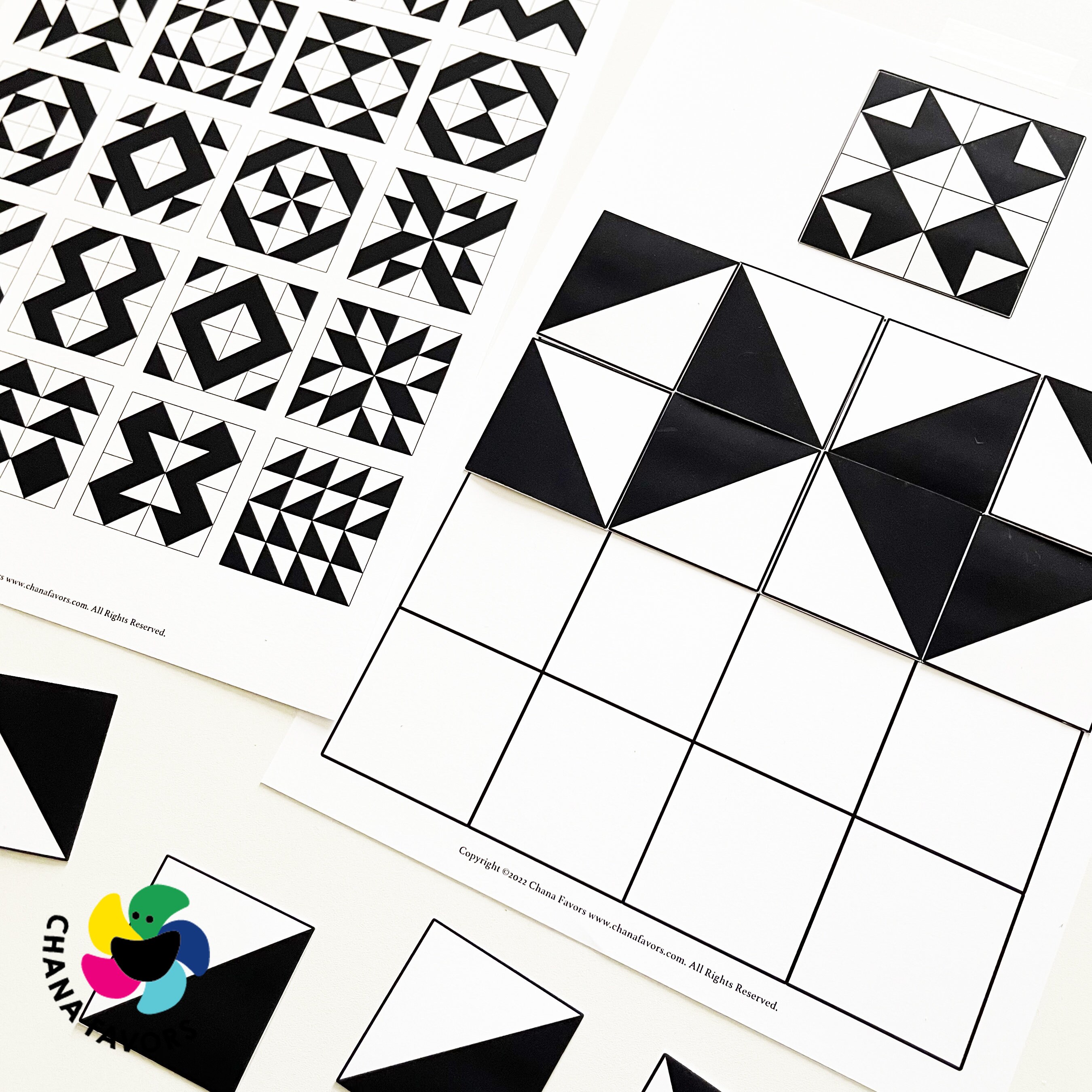 Random Geometry Puzzles Rompecabezas de geometría: Juego de actividad mental (PDF imprimible ...