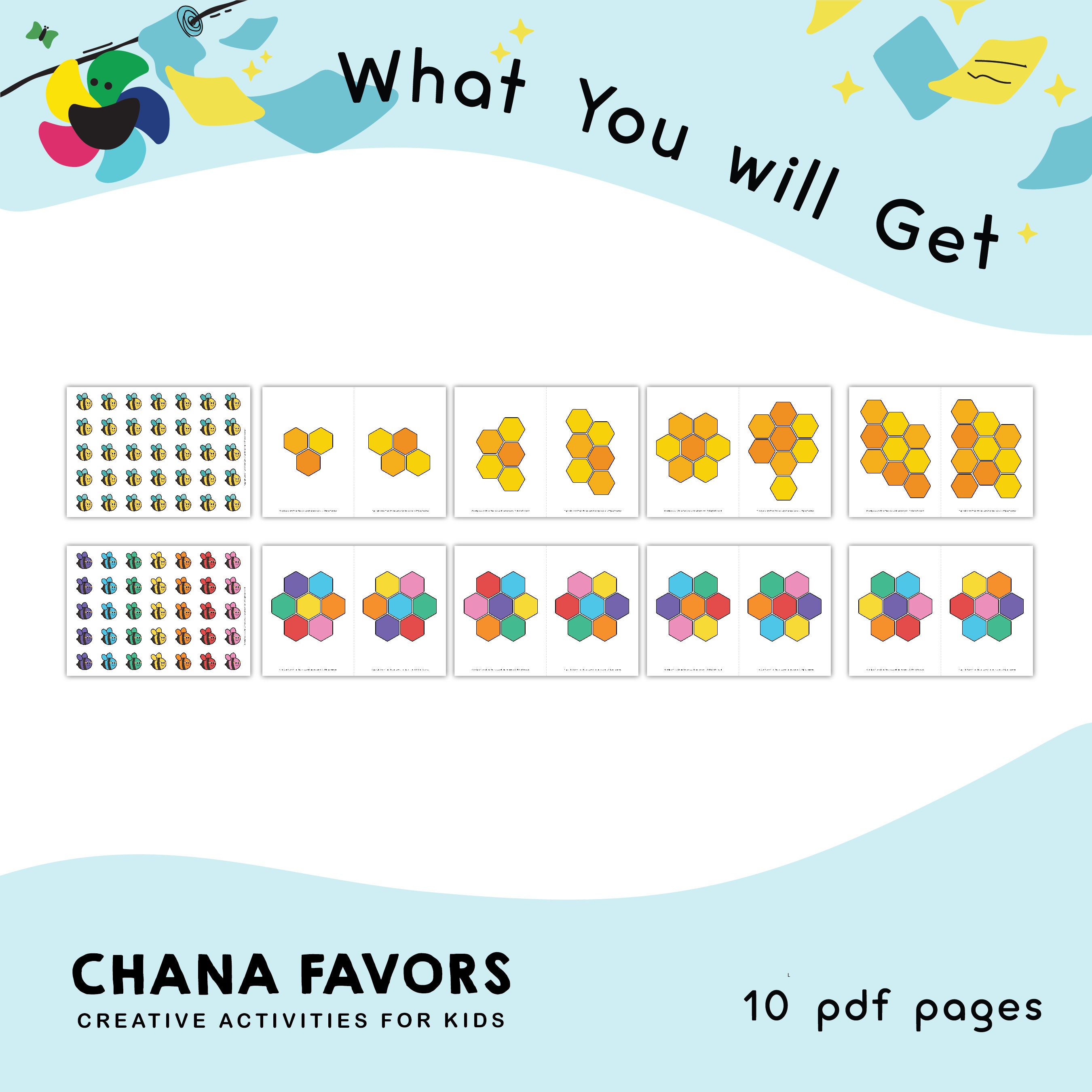 Find the Honeycombs Printable PDF Preschool Matching Game Homeschool ...