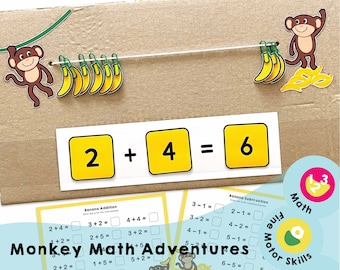 Stampabili Monkey Math Adventures: Apprendimento interattivo: conta, addiziona, sottrai: divertimento facile e senza fine!