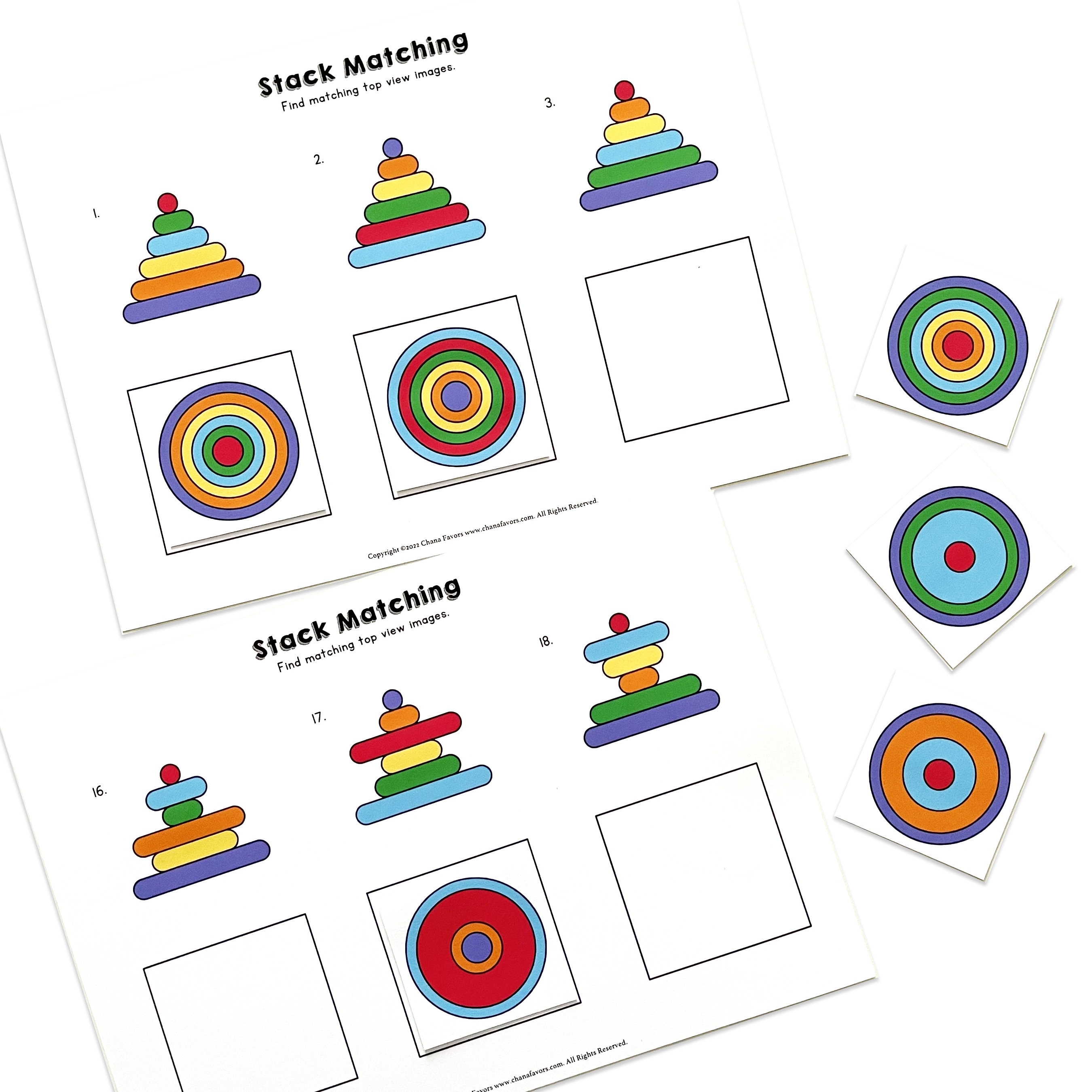 Stack Matching Game: Brain Training Printable (PDF Download) - Etsy