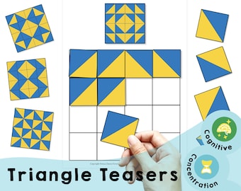 Triangle Teasers Puzzle Game: Printable Pattern Activity (PDF Download)