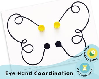 Coordinación Mano-Ojo - Juegos familiares imprimibles para ejercitar ambos ojos, manos y cerebro con nuestros niños o mayores para aumentar la concentración