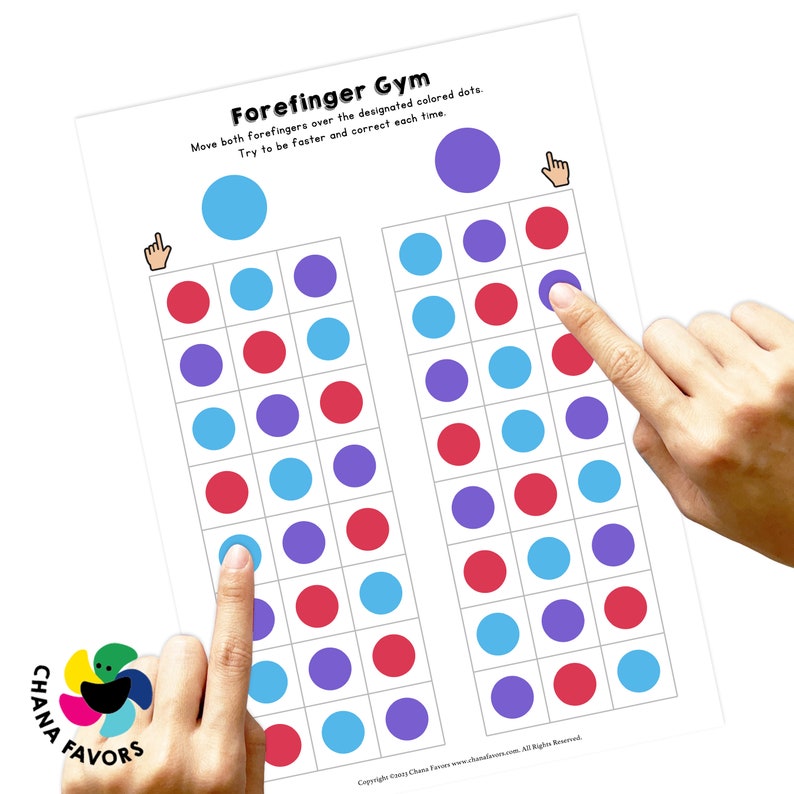 Dots Exercise Routine Forefinger Gym: Color Dots Coordination Activity (printable PDF) - Etsy