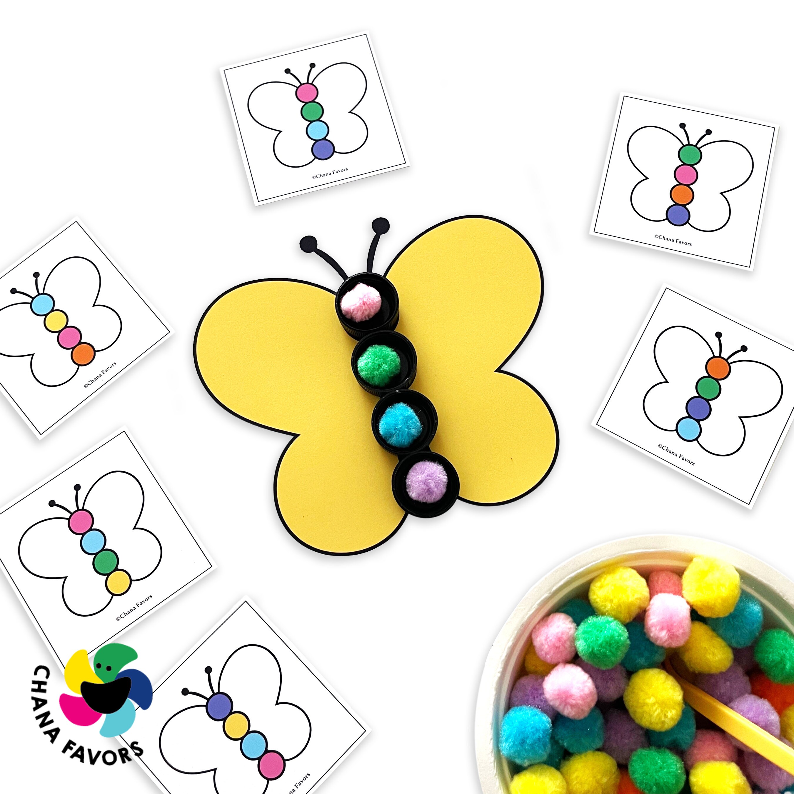 Butterfly Pom Pom Printable Kids Activity for Training Etsy Butterfly Pom Pom Printable Kids Activity for Training Etsy