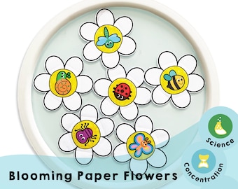 Blooming Paper Flowers: Kids Science Activity (Printable PDF)