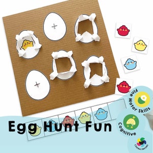 Egg Hunt Fun Printable - Interactive Learning Game for Kids - Fine Motor Skills Development - Easter Activity For Toddlers and Preschoolers