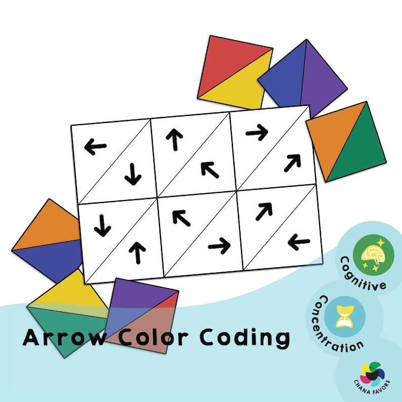Arrow Color Coding Printable Brain Training Games to - Etsy