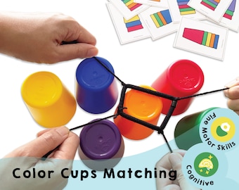 Color Cups Matching Game: Printable Activity (PDF Download)