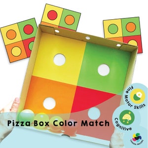 Pizza Box Color Match Printable - Engaging Learning Activity for Kids - Boosts Concentration & Creativity!