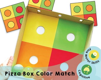 Pizza Box Color Match Printable - Engaging Learning Activity for Kids - Boosts Concentration & Creativity!