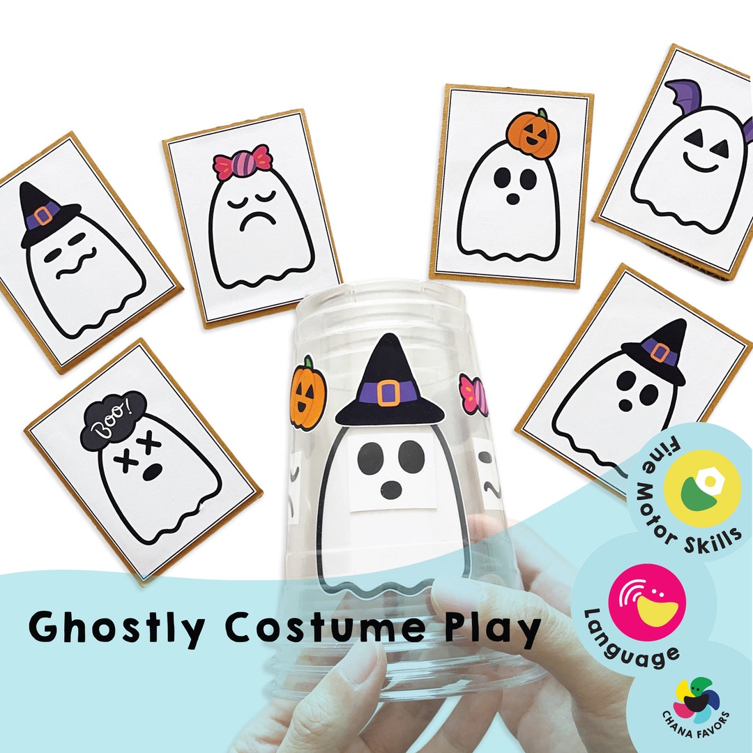 Ghostly Costume Play Printable PDF Game for Creative Minds Develops