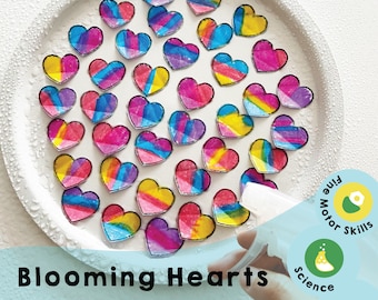Blooming Hearts - Printable kids activities to train fine motor skills and watch hearts bloom with excitement to instill a love of science