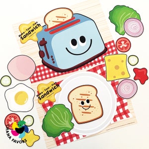Make-Your-Own Sandwich Printable kids activity to train the brain to notice details, match and memorize sequences and foster imagination zdjęcie 7