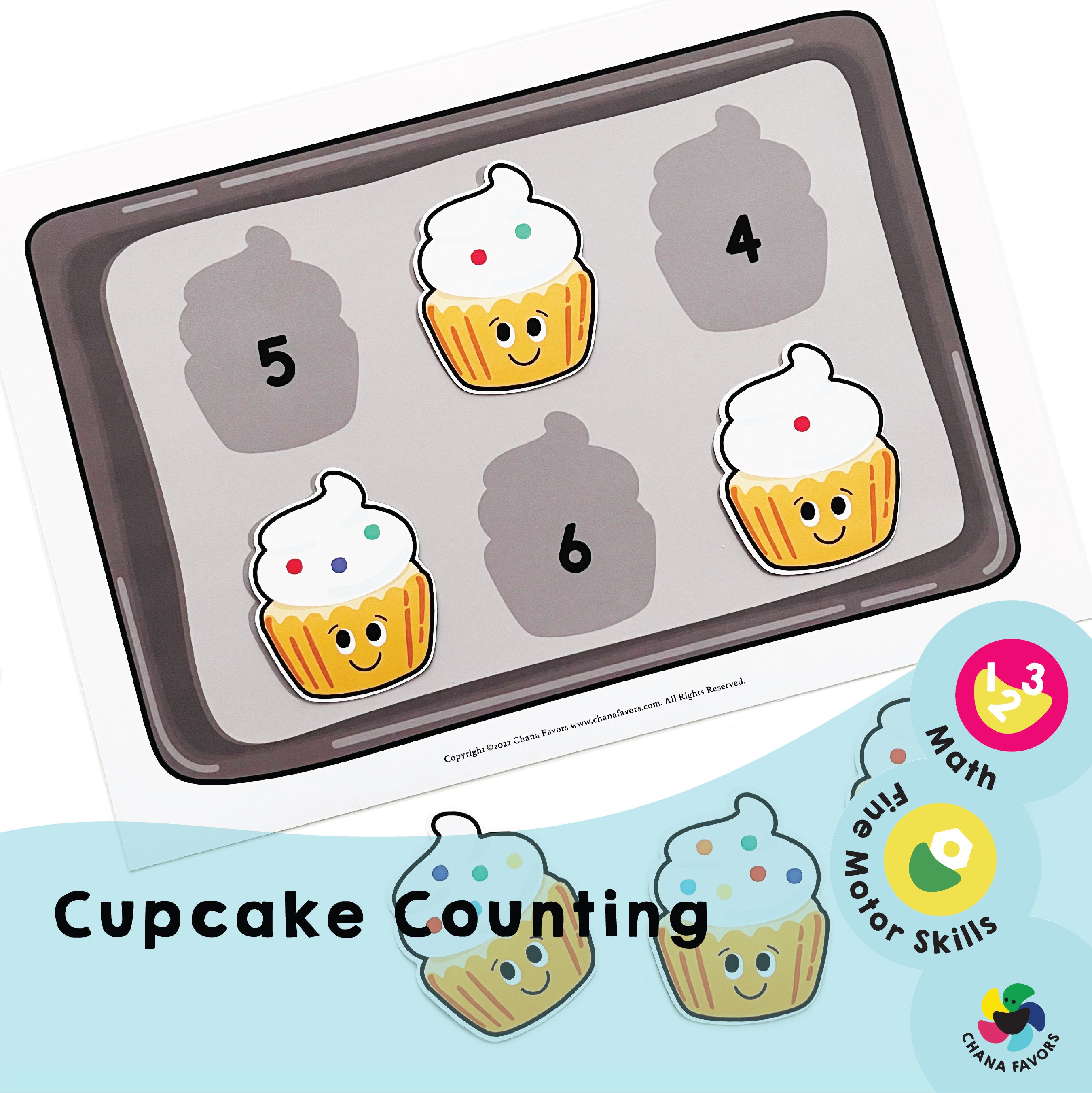 Cupcake Counting Printable Preschool Homeschool Math Activity to Help ...