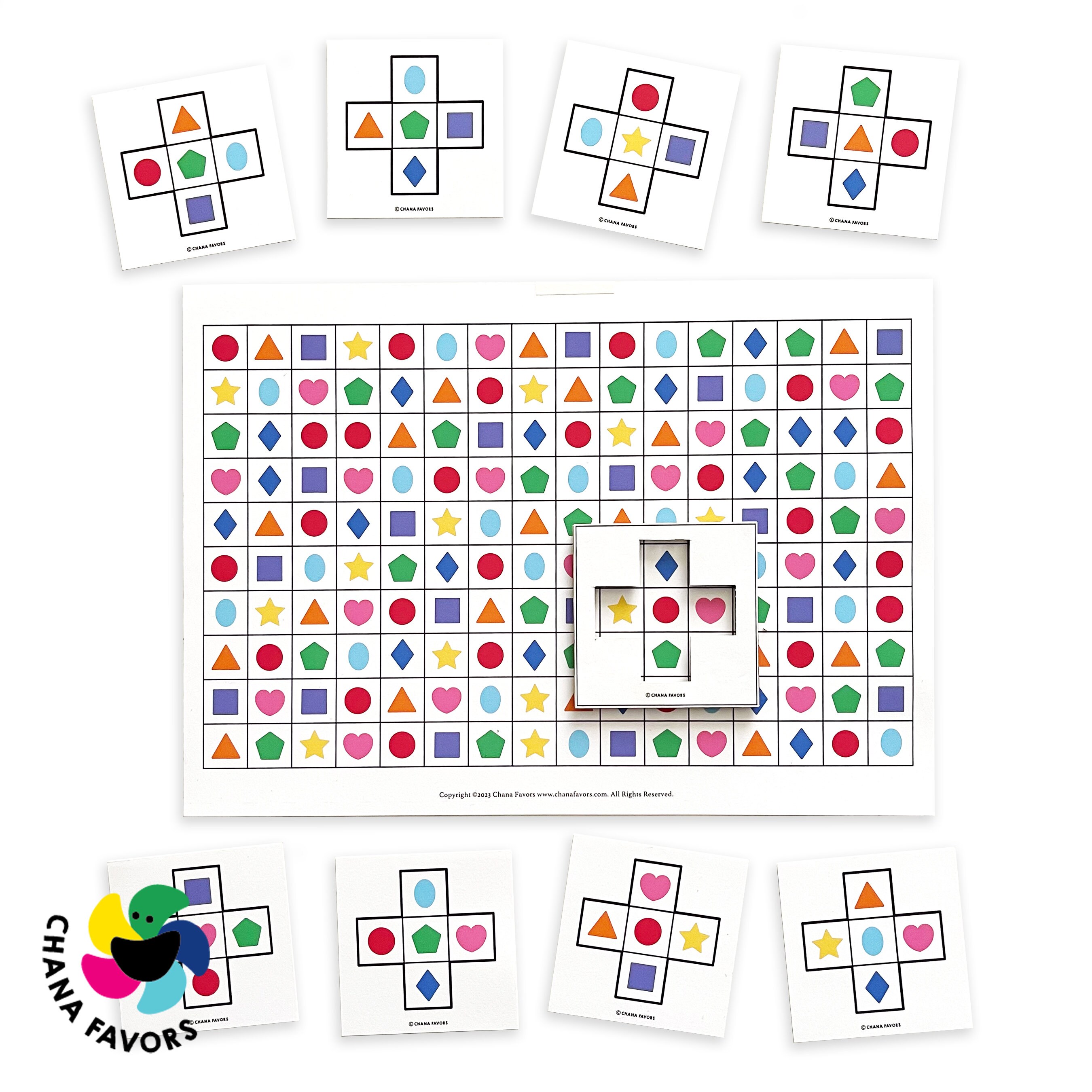 Cross Match Game Printable Shape Matching Game to Encourage Kids to