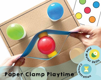 Paper Clamp Playtime Printable - Family Fun Game for Fine Motor Skills, Hand Control, and Concentration Development