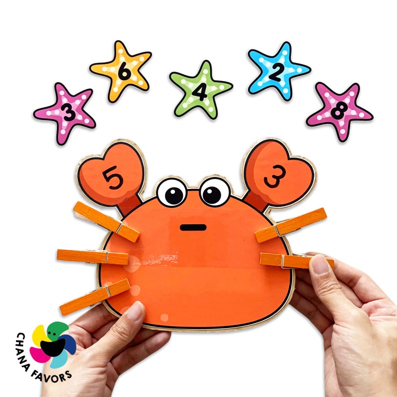 Crab Counting Math Game: Printable Number Learning (PDF Download) - Etsy