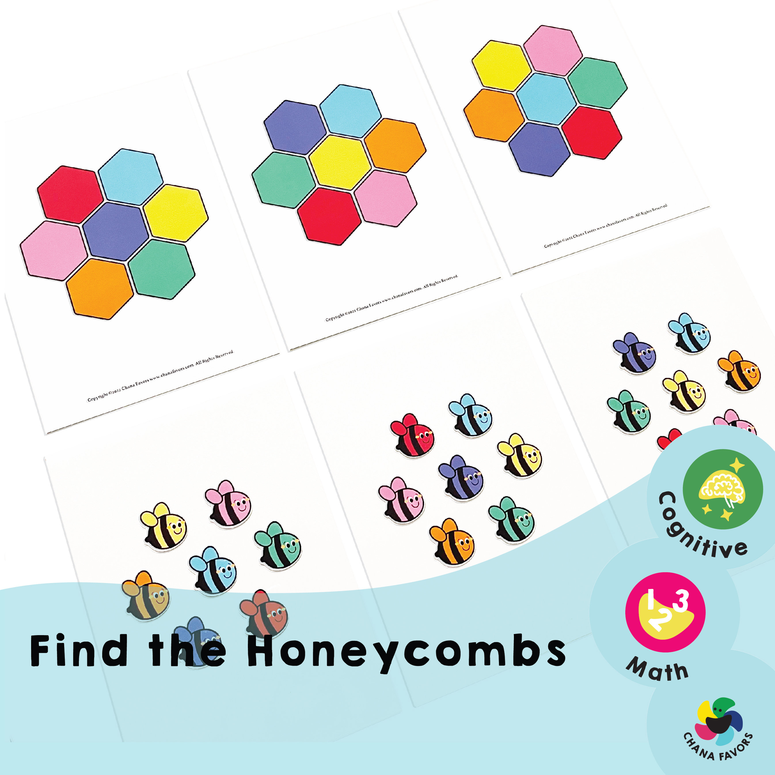 Find the Honeycombs Printable PDF Preschool Matching Game Homeschool ...