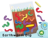 Earthworm Dig Preschool Game: Sensory Learning Activity (Printable PDF)