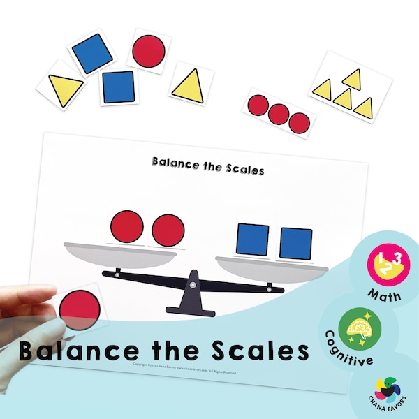 Balance the Scales -Printable math games to help players think logically and understand the concepts of addition, subtraction and equations