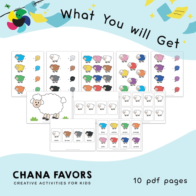 Colorful Sheep Printable preschool resources to help your child practice hand-eye coordination and improve visual skills through play image 2