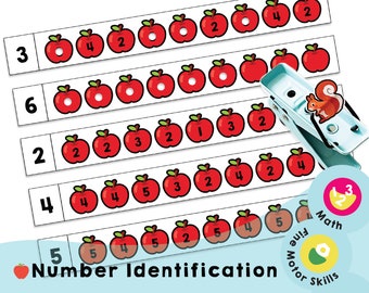 Apple Number Recognition Printable: Preschool Math Game (PDF Download)